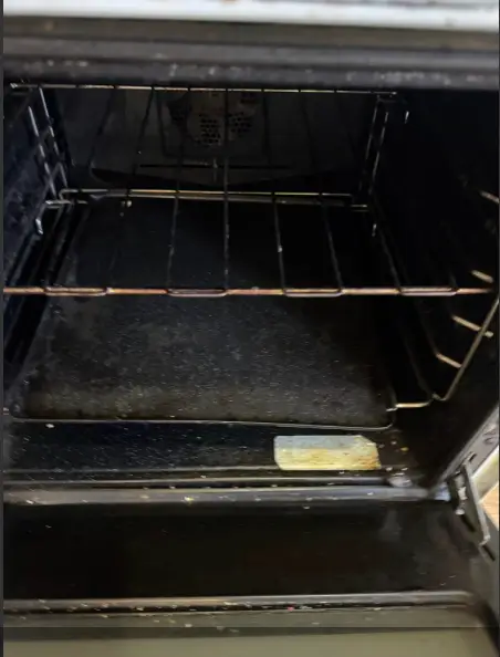 Dirty oven before bond cleaning, Subiaco property