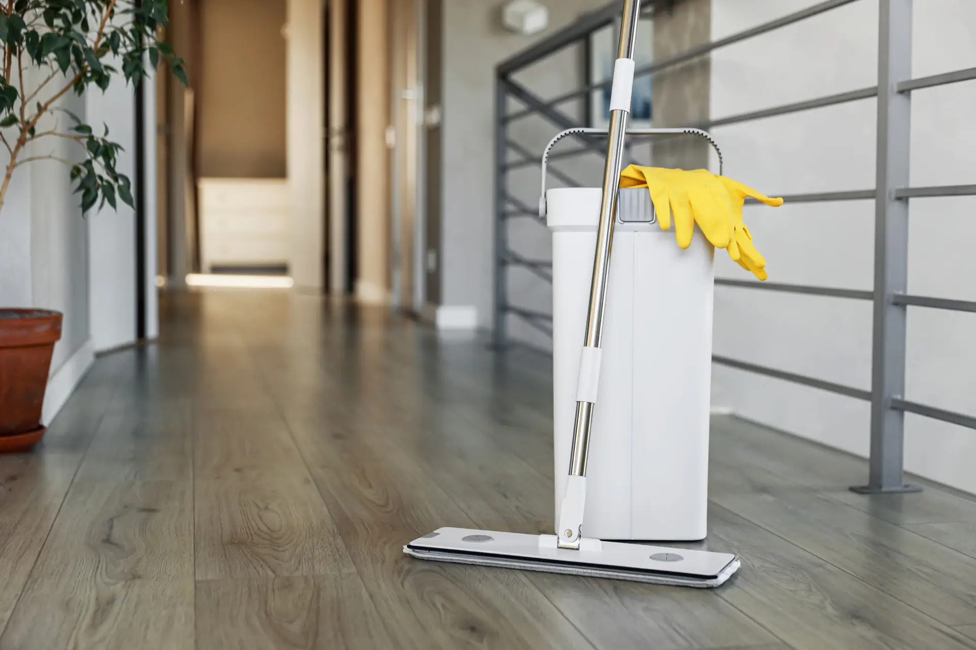 An Urgent Pro house cleaning provider in Perth wiping the dining table, cleaning the stovetop and tidying benchtops during a weekly Perth house clean, with professional equipment visible in a realistic local service setting